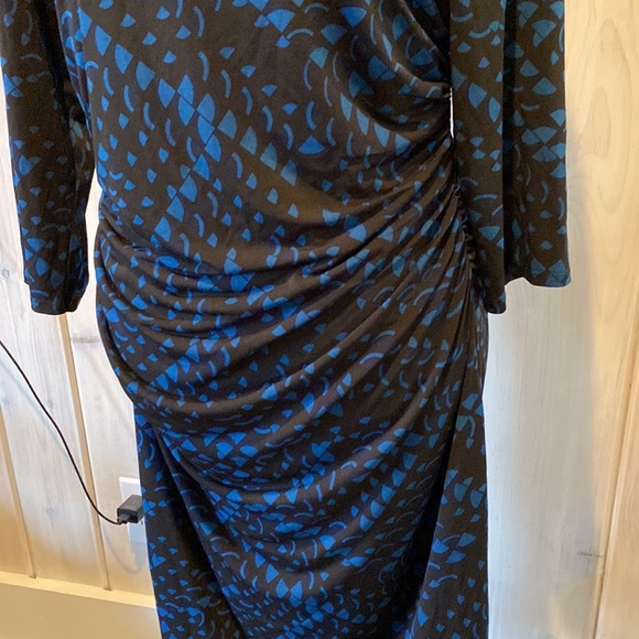 White House black market black with blue jewel print dress NWT - Picture 2 of 7